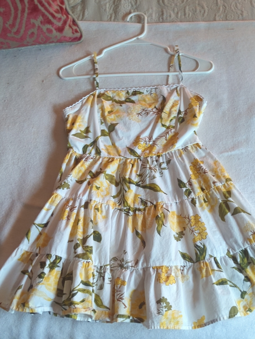 BB Dakota White & Yellow Floral Tiered Sundress